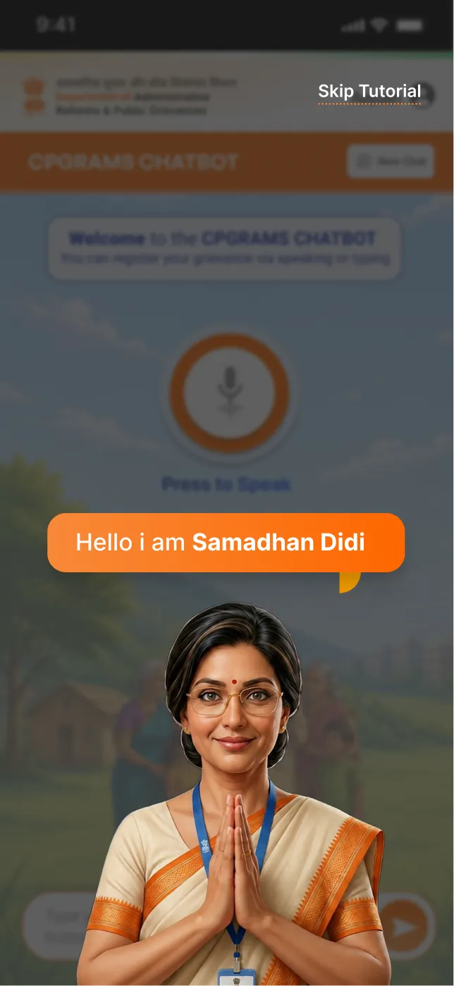 Samadhan Didi introduced on a phone screen.