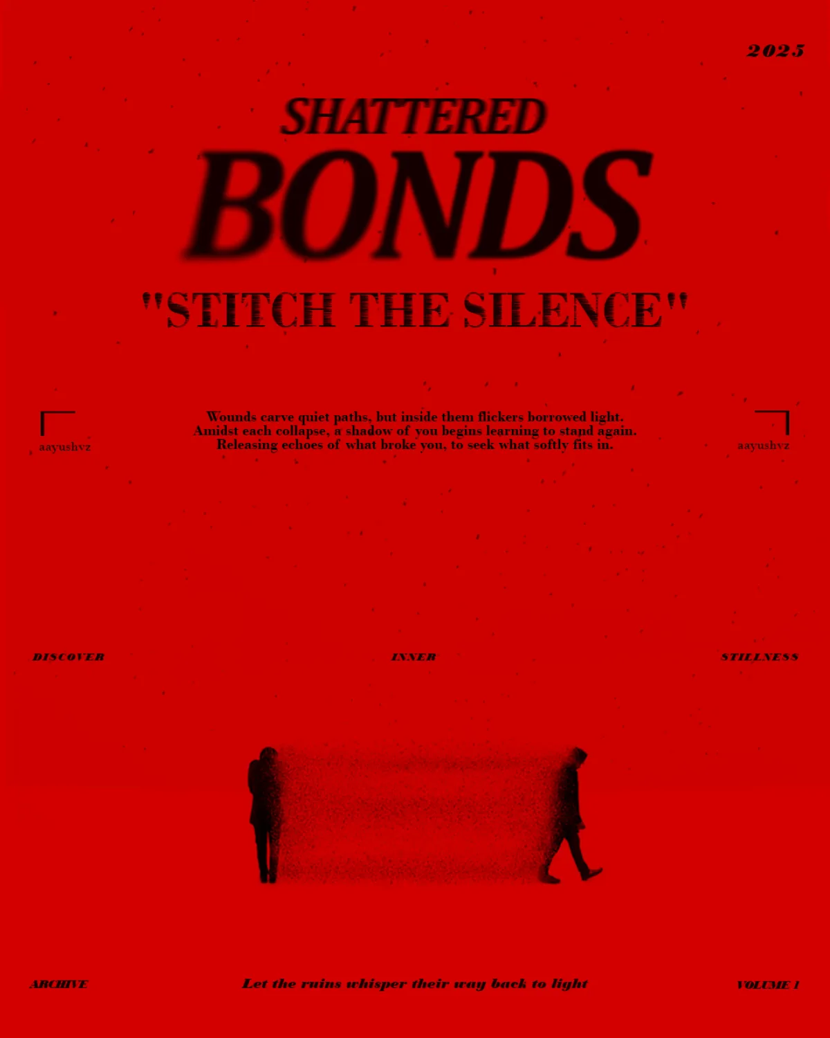 Shattered Bonds, Stitch the Silence, on red.